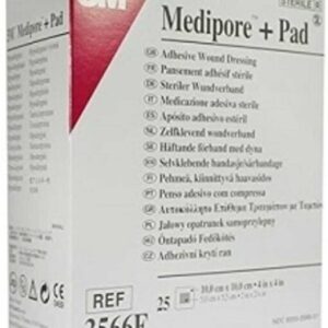 Medipore + Pad Soft Cloth Adhesive Wound Dressing, 3566e (10cm x 10cm)