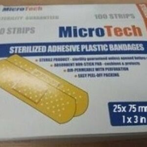 Plastic Adhesive Bandages, 25mm x 75mm