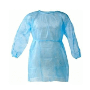 Disposable Protective Patient Gown with Elastic Cuff, Blue