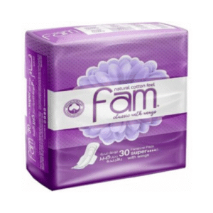 Fam – Natural Cotton Feel Maxi Thick Super Sanitary – 30pcs