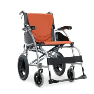 Karma S Ergo Manual Wheel Chair Grey-R.Red18inch-105F24Wb-G-R