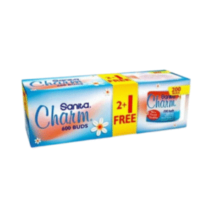 Sanita – Charm 100% Cotton Buds, 600 (200×2+1) buds