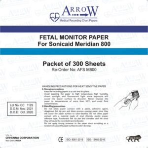 Arrow AFS M800 CTG Recording Paper 152mm x 90mm x 150 sheets (25 Packets/Box)