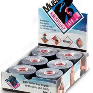 Mueller S Kinesiology Tape – Blk2″X16.4 Ft.6 Rolls per Case-28147